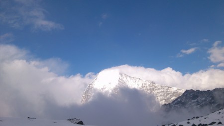 Utsikt från Basecamp, stark vind på höghöjd!